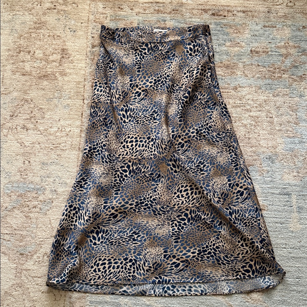 Moon River Leopard Love Midi Skirt - Picture 2 of 3